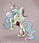  blood bone equine female feral friendship_is_magic gore horn mammal my_little_pony on_hind_legs princess_celestia_(mlp) smudge_proof solo undead winged_unicorn wings zombie 