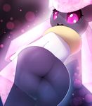  2014 anthro big_butt butt crystals diancie female gradient gradient_background legendary_pok&eacute;mon looking_at_viewer looking_back nintendo open_mouth pink_eyes plantpenetrator pok&eacute;mon pokemon rear_view solo standing video_games 