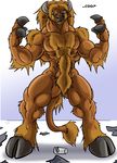  anthro big_muscles bovine cattle hair horn keanon_woods long_hair male mammal muscles nude solo transformation 