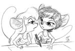  2013 anthro bedroom_eyes blush breasts chip_&#039;n_dale_rescue_rangers clothing disney duo female gadget_hackwrench glitch_(chip_&#039;n_dale_rescue_rangers) hair mammal monochrome mouse nezuya open_mouth pen rodent 