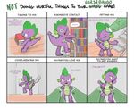  2014 clothing comic dialogue disembodied_hand dragon duo english_text friendship_is_magic green_eyes hand_holding ladder library male my_little_pony petting scalie siansaar slit_pupils solo_focus spike_(mlp) suit text waifu_chart 