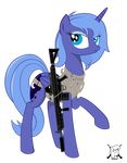  alpha_channel blue_eyes blue_hair clothed clothing cutie_mark equine eyeshadow female feral friendship_is_magic gun hair horn makeup mammal military my_little_pony princess_luna_(mlp) ranged_weapon rifle shadawg silencer solo vest weapon winged_unicorn wings 