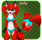 &lt;3 2014 anthro breasts butt camel_toe canine clothed clothing female fox front fur gloves_(marking) green_eyes hair happy jamesfoxbr jully looking_at_viewer mammal markings navel open_mouth panties pigtails plain_background red_fur red_hair smile solo standing tail_clothing underwear white_fur 