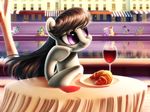  2014 alcohol beverage building chryseum croissant earth_pony equine eyes_closed female feral friendship_is_magic fur glass grey_fur group hair horn horse long_hair male mammal my_little_pony octavia_(mlp) plate pony purple_eyes smile unicorn wine 
