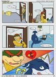 anthro bandai biceps bowser_koopa_junior_(roommates) caught clothing comic computer digimon dildo dreamous_(writer) duo english_text flamedramon gay giancarlo_rosato hi_res hiding horn koopa laptop lube male mario_bros masturbation muscles nintendo nude penis piercing raised_tail roommates_(comic) scales scalie sex_toy spelunker_sal text uncut video_games 