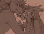  &lt;3 2014 anthro breasts canine couple cum cum_on_face duo eyes_closed female fuckie fuckie_(character) fur hair licking male mammal monochrome nude raksha smile straight tongue tongue_out 