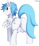  2014 alpha_channel anatomically_correct anatomically_correct_pussy animal_genitalia anus blue_eyes blue_hair blush cutie_mark equine equine_pussy fan_character feathers female feral fur hair hi_res hooves long_hair looking_at_viewer looking_back mammal marukomuru my_little_pony nipples pegasus presenting pussy raised_tail rear_view solo teats white_fur wings 