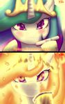  2014 equine female feral fire_hair friendship_is_magic hair horn looking_at_viewer mammal multicolored_hair my_little_pony pregnancy_test princess_celestia_(mlp) pshyzo purple_eyes solo unicorn 