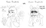  amputee anime_eyes anthro cigarette comparison crying duo english_text flower friedrich greyscale grimace male mammal marsupial military_uniform monochrome opossum plant poppy_opossum rose scar smoking tears text unknown_artist 