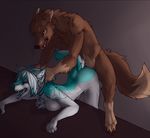  anthro artica_sparkle bent_over breasts canine digital_media_(artwork) dithering duo eyes_closed female forced from_behind hair hair_grab male mammal nude open_mouth penetration rough_sex sex straight tentabulge tongue wolf 