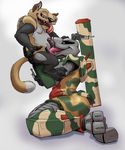  amethystlongcat anthro brown_wantholf careature duo fellatio female interspecies konami living_machine machine male mechanical metal_gear metal_gear_solid monster nude open_mouth oral penis plain_background sex shagohod size_difference straight tank tongue video_games 