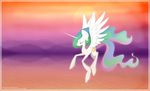  2014 autumndeer cutie_mark equine eyes_closed female feral friendship_is_magic fur hair horn long_hair mammal multicolored_hair my_little_pony princess_celestia_(mlp) solo white_fur winged_unicorn wings 