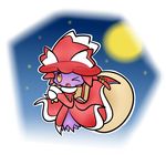  bag blush christmas concave_(artist) female ghost hat holidays looking_at_viewer mismagius moon nintendo one_eye_closed open_mouth orange_eyes pok&eacute;mon solo spirit video_games wink witch_hat 