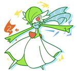  ambiguous_gender concave_(artist) dress gardevoir green_hair hair humanoid nintendo open_mouth pok&eacute;mon red_eyes scarf solo video_games 