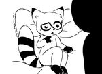  anthro black_and_white male mammal monochrome nate_(8chan) raccoon solo unknown_artist 