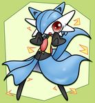  ambiguous_gender animal_ears blue_hair concave_(artist) cosplay dog_ears dog_tail dress gardevoir hair humanoid looking_at_viewer lucario nintendo open_mouth pok&eacute;mon red_eyes solo video_games 