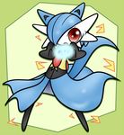  ambiguous_gender animal_ears blue_hair concave_(artist) cosplay dog_ears dog_tail dress gardevoir hair humanoid looking_at_viewer lucario nintendo open_mouth pok&eacute;mon red_eyes solo video_games 