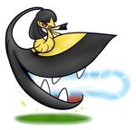 ambiguous_gender black_hair concave_(artist) hair mawile nintendo open_mouth pok&eacute;mon red_eyes solo teeth video_games 
