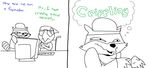  anthro bentley computer eyewear glasses hat male mammal mask monochrome raccoon reptile scalie sly_cooper sly_cooper_(series) turtle 