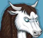  2010 angry anthro bovine brown_fur cattle close-up female fur hair horn mammal portrait saruki shaded solo tauren video_games warcraft white_eyes white_fur world_of_warcraft 