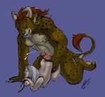 2014 anthro big_dom_small_sub charr claws cum duo erection fangs feline female fur guild_wars guild_wars_2 hair horn hot_dogging human human_on_anthro interspecies male mammal nude paws penis sex size_difference straight video_games volac 