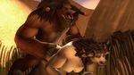  3d animated anthro bouncing_breasts bovine breasts brown_fur duo female from_behind fur horn male mammal rexx_(artist) sex straight tauren video_games warcraft white_fur world_of_warcraft 