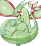  2014 anthro anthrofied breasts chubby claws dragon female flygon green_body navel nintendo non-mammal_breasts nude plain_background pok&eacute;mon solo suddenhack thick_tail video_games white_background wings 