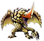  ambiguous_gender blue_eyes capcom chibi claws dragon feral gold_scales horn monster_hunter open_mouth plain_background scales scalie seregios solo spiked_tail spikes tongue video_games white_background wings wyvern 