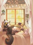  2014 anthro bed canine convenient_censorship couple cuddling demicoeur duo eyes_closed gay male mammal piercing samuel_cross sleeping tetton zuriel_beck 