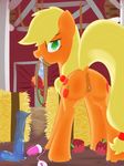  absurd_res anus apple applejack_(mlp) barn bedroom_eyes big_macintosh_(mlp) blonde_hair clitoris cosmicnova cutie_mark dildo duo equine female feral friendship_is_magic fruit fur green_eyes hair hi_res hooves horse inside long_hair looking_at_viewer looking_back mammal mouth_hold my_little_pony orange_fur pony presenting pussy pussy_juice raised_tail rear_view red_fur rope sex_toy smile solo_focus vibrator 