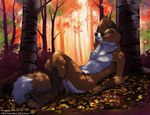  2014 anthro autumn blackteagan canine eyes_closed forest fox male mammal nature outside sleeping solo tree 