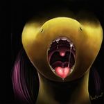  2014 equine female fluttershy_(mlp) friendship_is_magic fur hair horse mammal mouth_shot my_little_pony open_mouth pink_hair pony ponythroat saliva solo teeth tongue yellow_fur 