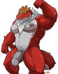  anthro balls big_muscles chest_tuft cyrus_rhodes dilf dinosaur erection flexing fur glans hairy humanoid_penis maldu male muscles nintendo nipples nude pecs penis pok&eacute;mon pubes scalie solo tuft tyrantrum uncut video_games 