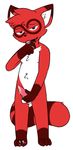  8chan anthro balls blue_eyes chest_tuft cum cum_on_penis facial_markings fur looking_at_viewer male mammal markings mascot nate_(8chan) one_eye_closed penis plain_background raccoon red_fur red_markings sitting smile solo spreading tongue tongue_out tuft unknown_artist white_background white_belly white_fur 