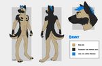  2014 abs anthro balls black_fur blue_eyes blue_fur brown_fur canine claws dog fur german_shepherd looking_at_viewer male mammal model_sheet nipples nude pawpads paws sheath solo tar0 