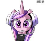  2014 equine female feral friendship_is_magic fur hi_res horn looking_at_viewer mammal my_little_pony pink_fur princess_cadance_(mlp) purple_eyes shaded skyline19 smile solo unicorn 