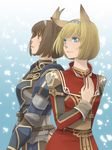  animal_ears aqua_eyes armor blonde_hair brown_eyes brown_hair cat_ears final_fantasy final_fantasy_xi lips mithra multiple_girls short_hair takatsuki_kahiro uniform 