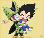  blush cell_(dragon_ball) chibi dragon_ball dragon_ball_z heart hug lowres vegeta 