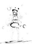  absurdres greyscale hat highres mizukiri_fuurai monochrome moriya_suwako solo thighhighs touhou zettai_ryouiki 