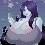  adventure_time big_breasts black_hair breasts clothed clothing fangs female hair huge_breasts humanoid long_hair marceline solo strawberry vampire 