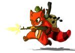 8chan alpha_channel anthro backpack cub explosives facial_markings fur grenade gun holding holding_weapon male mammal markings mascot nate_(8chan) one_eye_closed raccoon ranged_weapon red_fur rocket running shooting smile solo teeth unknown_artist weapon white_belly young 