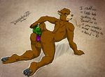  all_fours anal anal_penetration anthro balls bear brown_eyes dildo double_anal double_penetration dunstan dunstanmarshall english_dialogue knot looking_back male mammal penetration sex_toy 