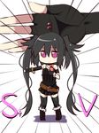  amano_kouki black_gloves black_hair chibi fingerless_gloves gloves long_hair looking_at_viewer note-chan original purple_eyes sketch solo thighhighs twintails zoom_layer 