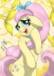  2014 abstract_background blush cutie_mark equine fangs female feral fluttershy_(mlp) friendship_is_magic joakaha mammal my_little_pony navel pegasus wings 