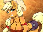  anthro applejack_(mlp) big_breasts breasts cleavage clothed clothing earth_pony equine female friendship_is_magic hat horse joakaha mammal my_little_pony pony solo 