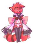  anthro bell blush bow bulge clothing crossdressing crying cub cute dress eifie embarrassed eyes_closed garter_belt girly legwear maid maid_uniform male mammal nate_(8chan) navel open_mouth panties raccoon skirt solo stockings tears teeth tongue underwear young 