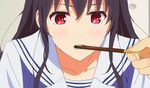  1boy 1girl aki_tomoya animated animated_gif black_hair eating glasses hairband kasumigaoka_utaha pocky red_eyes saenai_heroine_no_sodatekata school_uniform tagme 