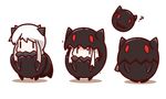  ? ahoge alternate_costume chibi cosplay covered_mouth floating_fortress_(kantai_collection) highres horns kantai_collection long_hair looking_at_viewer mittens northern_ocean_hime nuu_(nu-nyu) pale_skin shinkaisei-kan solo white_hair |_| 