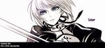  artoria_pendragon_(all) character_name fate/stay_night fate_(series) saber solo spot_color sword watermark weapon web_address yaoshi_jun 
