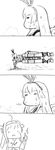  4koma ahoge animal_ears armored_core armored_core:_for_answer bunny_ears comic delphinus greyscale hairband headgear kantai_collection kongou_(kantai_collection) long_hair machinery monochrome multiple_girls parody shimakaze_(kantai_collection) sketch sweat sweatdrop thumbs_up 